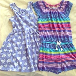 Sweet heart dress and colorful romper
